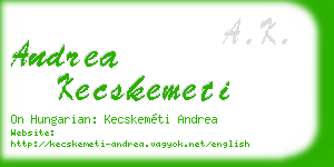 andrea kecskemeti business card